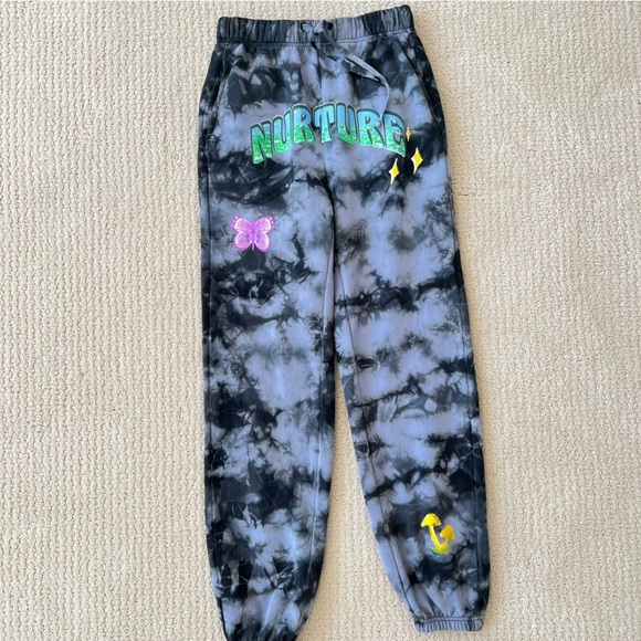 CONEY ISLAND PICNIC Nature Grey Black Graphic Tie Dye Sweatpants S - Picture 13 of 14